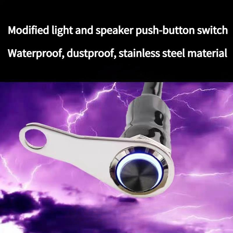 1PC Waterproof Motorcycle Accessories Handlebar Modification Switch Stainless Steel Bracket Metal Power Switch LED Spotlight Switch