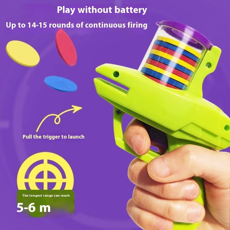Stall Wholesale Radish Flying Saucer Gun Classic Flying Saucer Gun Parent-child Outdoor Safety Ejection Gun Indoor and Outdoor Radish Gun