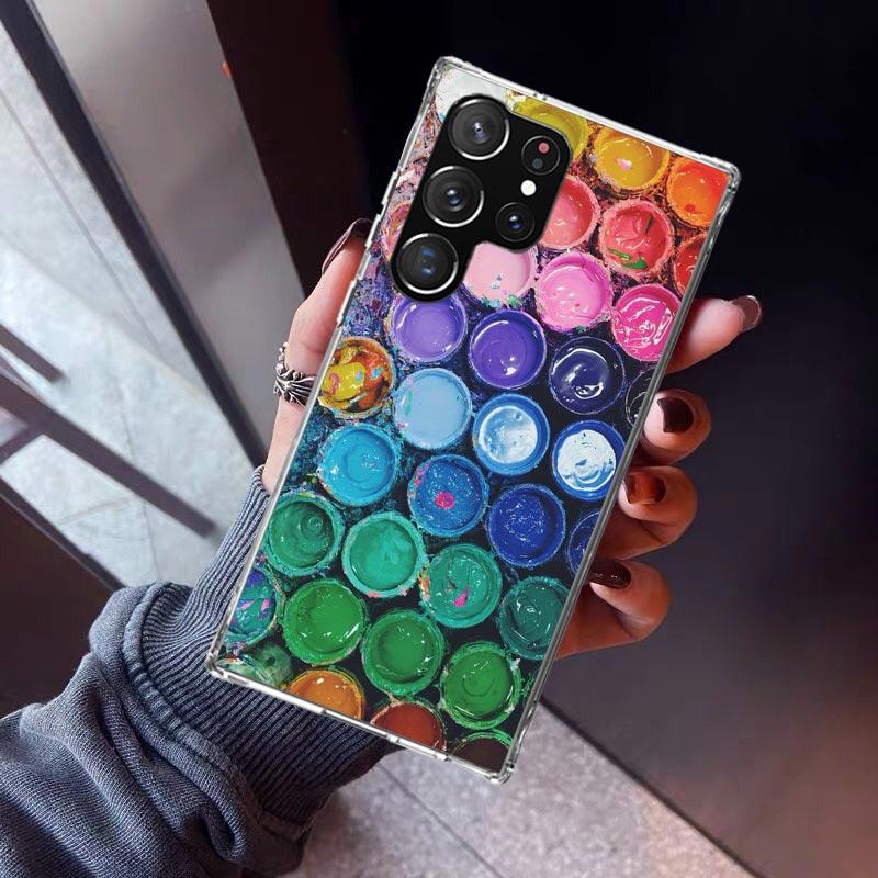 Watercolors Set Paint Palette Painting Box Phone Case For Samsung Galaxy S23 S24 S25 Edge S26 Ultra S22 + S21 Plus S20 FE Cover