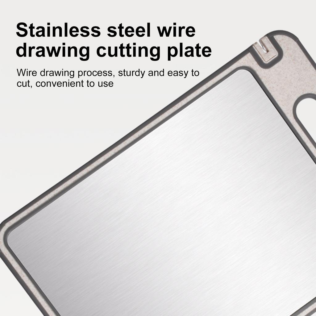 Double Sided Cutting Board, Stainless Steel Multi-Purpose Cutting Boards For Chopping Meat/Vegetables/, With Juice Grooves & Handle