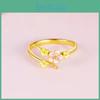 Elegant Yet Simple Peach Blossom Copper Gold Plated Ring For Women Fashion Adjustable