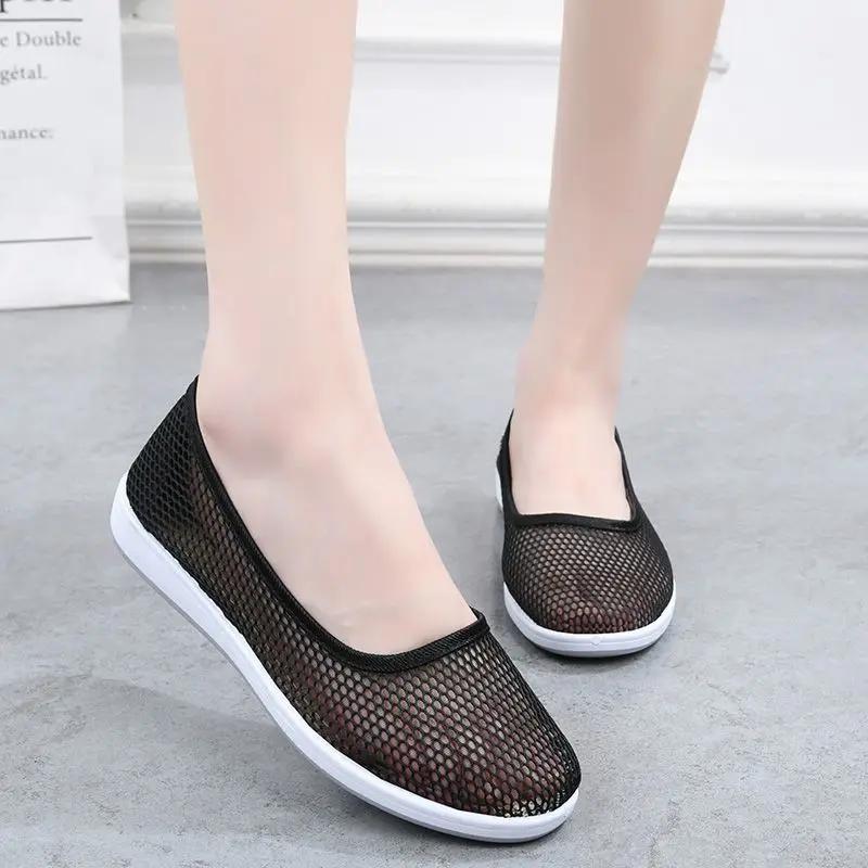 Fashion Summer Comfortable and Elegant Mesh Breathable Women's Shoes Aesthetic Korean Cheap 2025 New Y2k Fashion Light Ladies Footwear