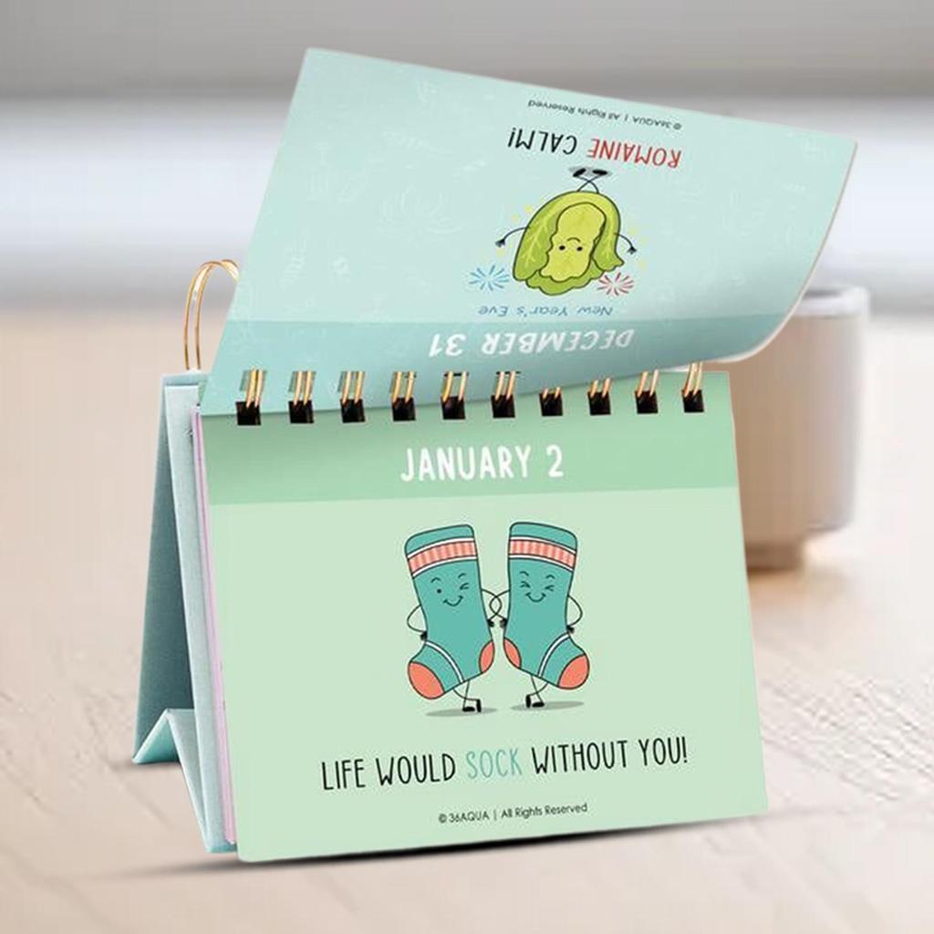 2026 Mini Desktop Calendar 365 Jokes Schedule Mark Funny Pun Flip Calendar Daily Planner Office Desk Decoration Calendar
