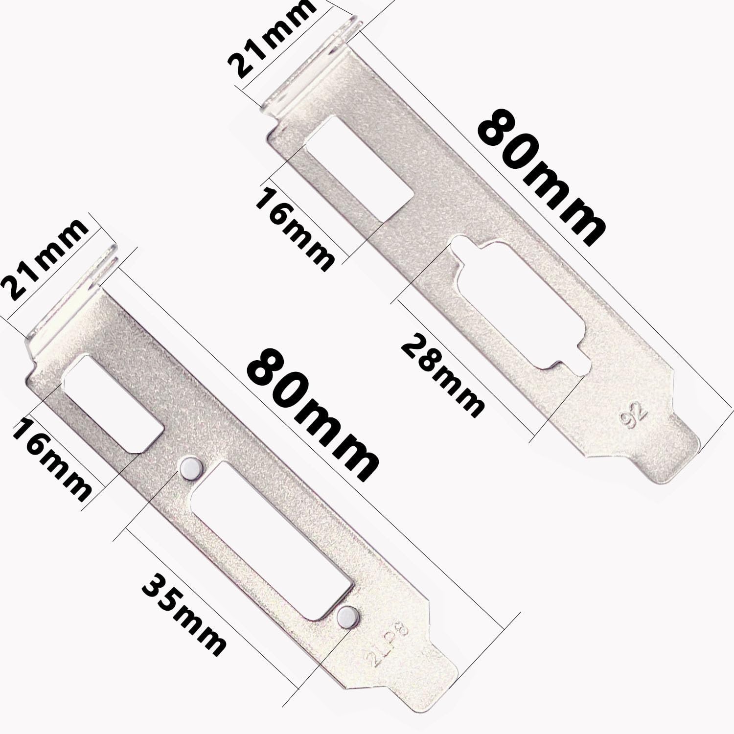 Низкопрофильный/Полувысокий кронштейн для видеокарт ATI Nvidia с разъемами DP/HDMI + VGA и HDMI + DVI