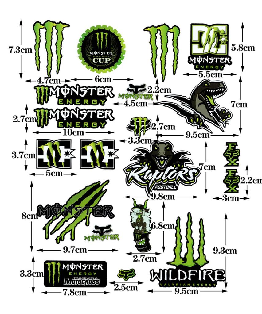 Vitalux Set of 4 Racing Logo Stickers for and Waterproof and Universal Sponsor Stickers for Drink Brands and Race Teams Cars, Motorcycles, Scooters,