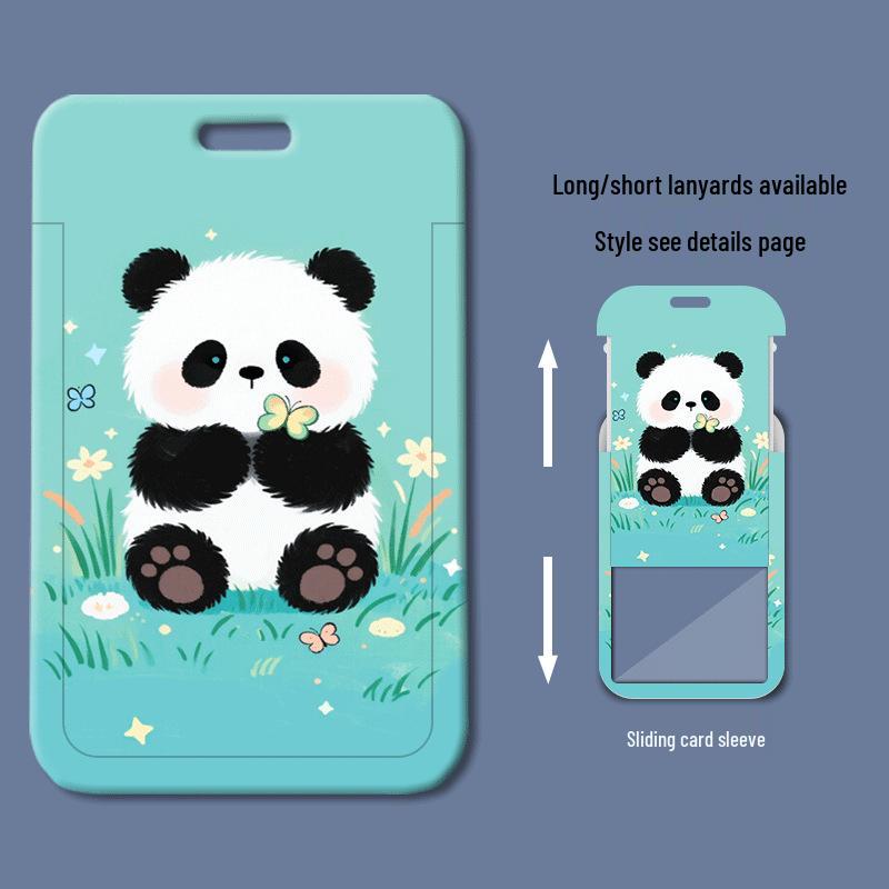 Transparent Cartoon Card Holder for Student ID, Access Control, and Work Permit