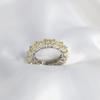 OEVAS Full 5*5mm High Carbon Diamond Wedding Rings S925 Silver Plated Gold for Women Eternity Ring Party Fine Jewelry Gift