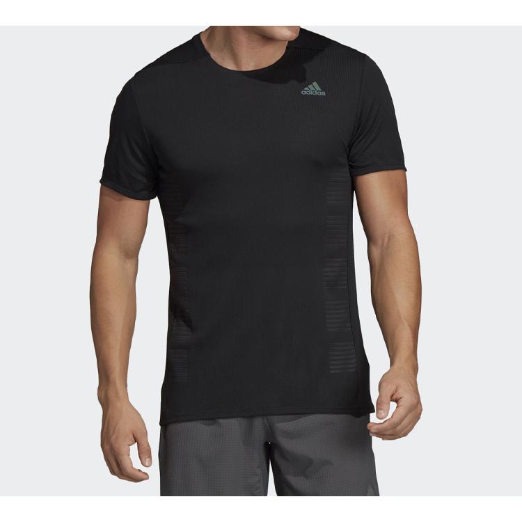 Adidas T Shirts Men's Black Crew Neck Moderate Straight Fit DQ1846