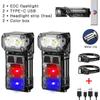 Mini  EDC Tactical Flashlight Charging Warning Flash Lights Emergency Power Bank for Working Running Camping Fishing Hiking