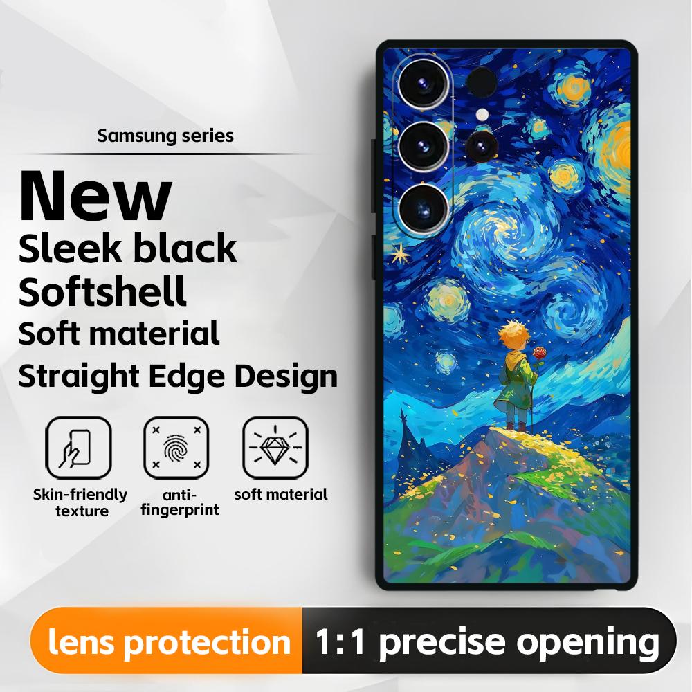 Anime The Little Prince Phone Case For Samsung Galaxy S25 S24 S23 S22 S21 S20 Plus Ultra Note20 Soft Black
