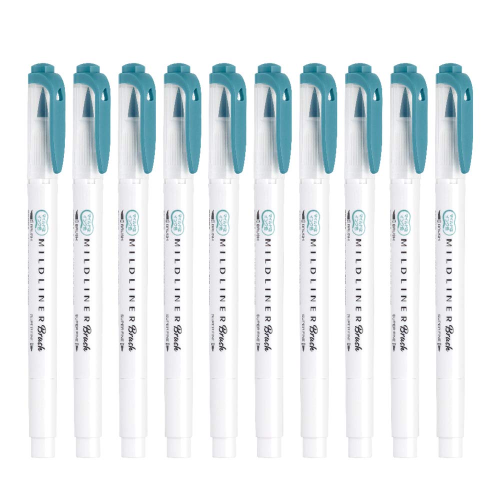 

Кисть для хайлайтера ZEBRA Mild Liner Brush, цвет: дымчато-голубой, 10 шт., B-WFT8-MSB