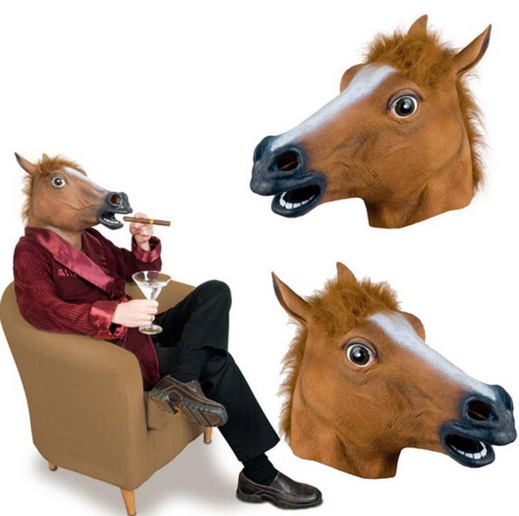 

Jiangnan Style Horse and Dog Halloween Animal Headgear Mask Brown Horse Head