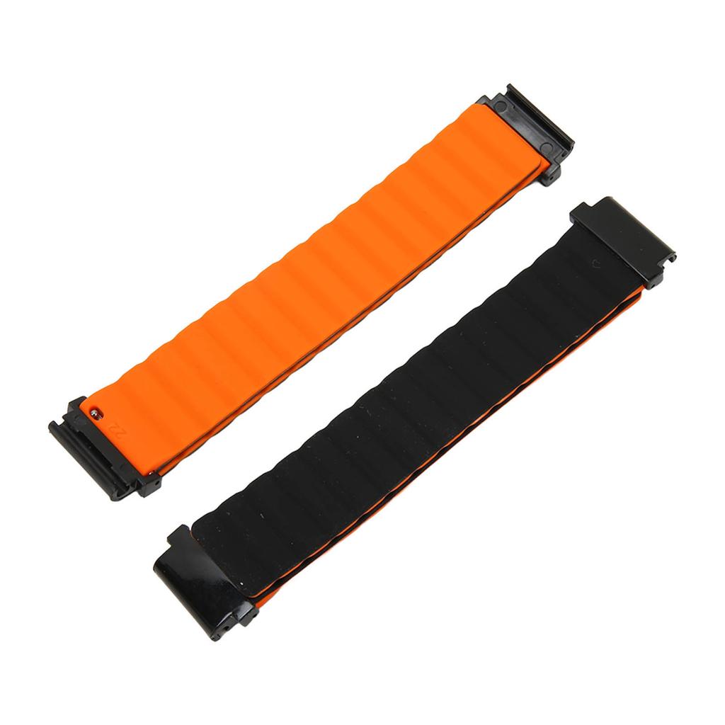 Magnetic Watch Band Quick Release for Amazfit Falcon Silicone Watch Strap for Garmin Fenix 7 6 5 Black Orange