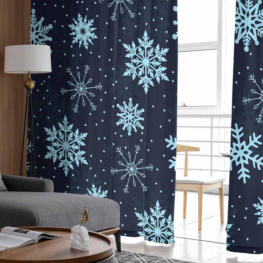 Snowflake Christmas Winter Curtains For Living Room Bedroom Home Decoration Window Voile Tulle Curtain Drapes