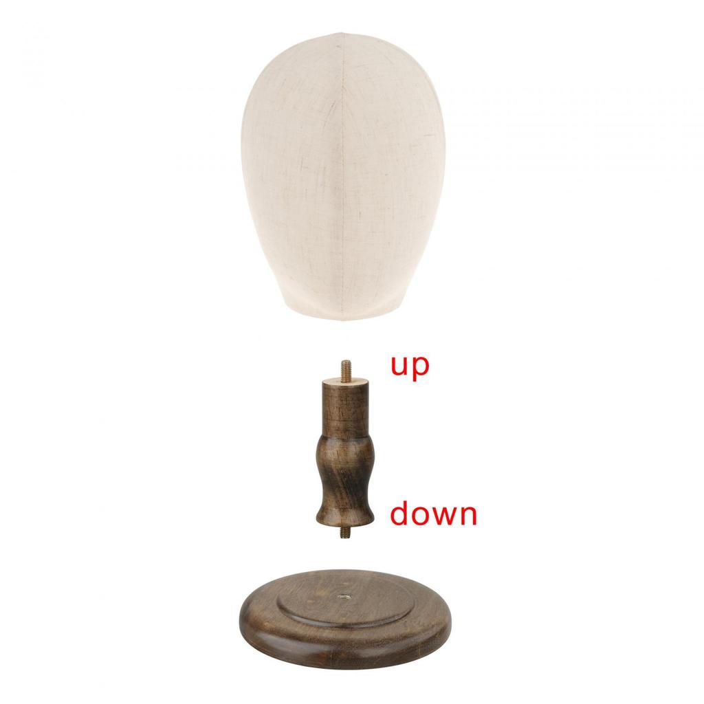 Mannequin Manikin Head Wooden Base Multi Purpose Kids Hat Rack Hair Wigs Hat Display Holder Stand Wigs Display Model for Home