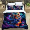 Tiger Tattoo Fashion Trendy Print Three-piece Set Suitable for Kids or Adults Quilt Cover Pillowcase Bedding Set Birthday Gift