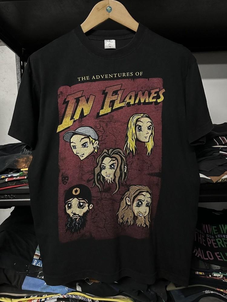Vintage The Adventure In Flames Band Cotton Shirt Black S to 5XL Unisex T-Shirt M