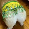 Glittering Corgy Party Belly Dance Skirt Sparkling Sequined Belly Dancing Costume Adjustable Belly Dance Dog Costume