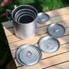 4-teiliges Set Reines Titan Faltbarer Campingbecher Leicht Tragbar für Outdoor-Wandern & Picknick 200ml 300ml 450ml 750ml