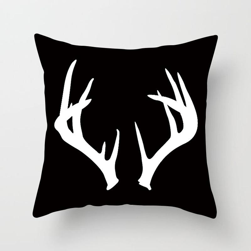 Home decorated black and white geometric cube letter printing cushion  car bedroom living room sofa pillow sleeve