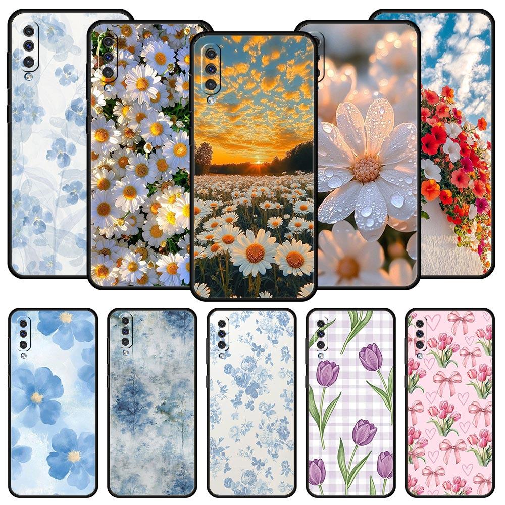 Soft Pale Little Flower Phone Case For Samsung A56 A36 A26 A54 A52 A24 A14 A50 A72 A70 A06 A12 A22 A34 A42 A32 A04s A16 5G Cover