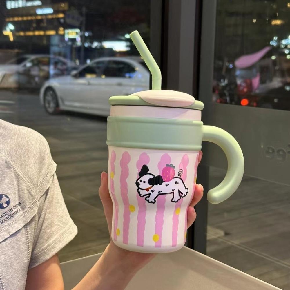 Stainless Steel Cat Thermos Cup Portable Coffee Mug Fashion Insulation Cup  Office