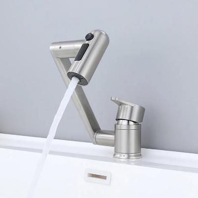 304 Stainless Steel Bathroom Basin Faucet Deck Mounted Hot and Cold Mixer Water Bathroom Sink Tap Washbasin Crane Taps