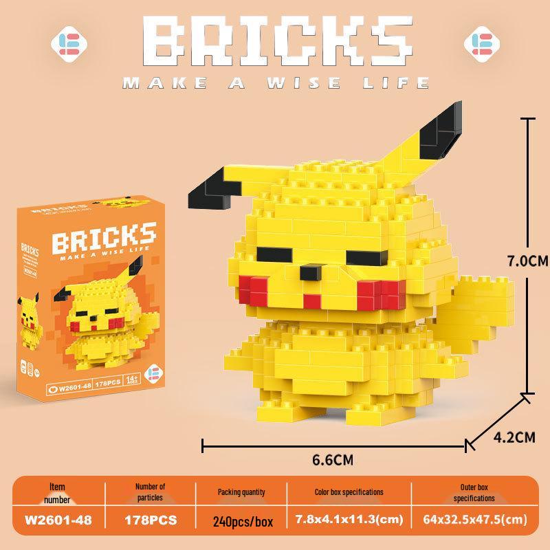 Cartoon Figurine Building Blocks: Kuromi, Cinnamoroll & Melody Rabbit - Educational Toy Blind Box for Kids