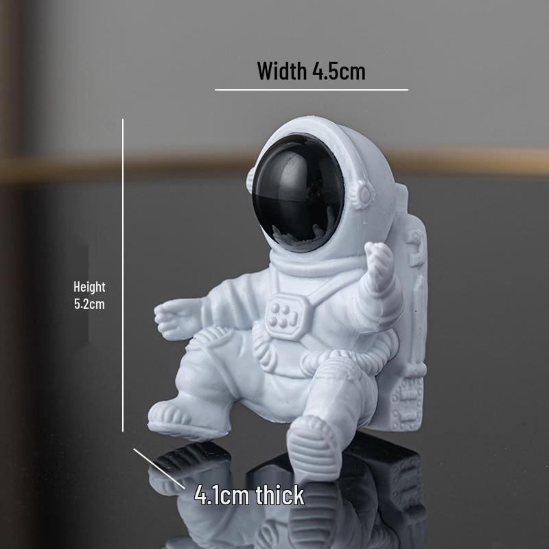 Astronaut Night Light Planet Lamp: Luminous Moon Ornament for Bedroom Decor, Gift, or Souvenir with Silk Flower.