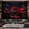 Wall Hanging Tapestry Custom NameHarley-Davidson Pattern Personalized Printed Fabric Wall Decor