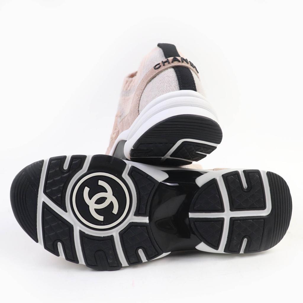 Makellose CHANEL Sneaker COCO Marke Stricksocken pink gestrickt Damen 37 23B G38750 Gebraucht