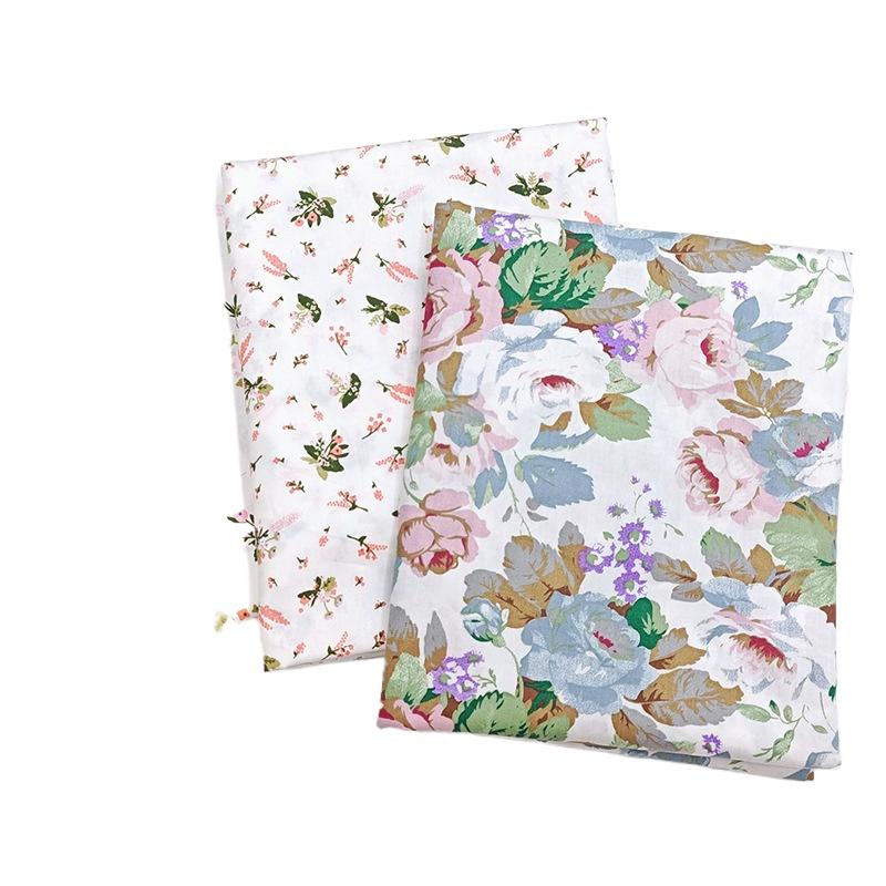 40S Combed Cotton Twill Fabric Pastoral Floral Print, Pure Cotton Material for DIY Dress, Quilt Cover & Sewing Projects