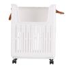 Rolling Laundry Basket Foldable Space Saving Hollow Out Design Dirty Clothes Hamper for Home