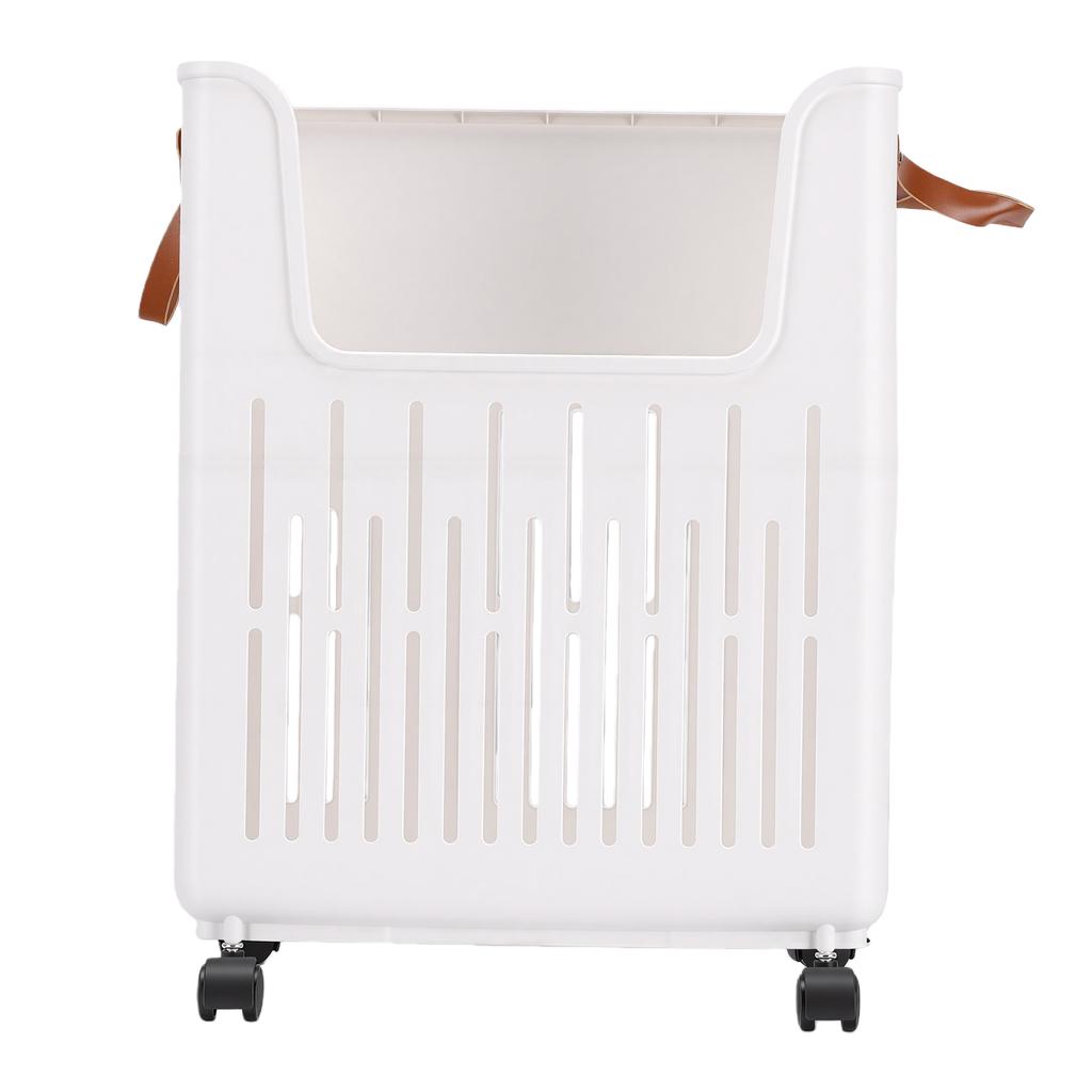 Rolling Laundry Basket Foldable Space Saving Hollow Out Design Dirty Clothes Hamper for Home