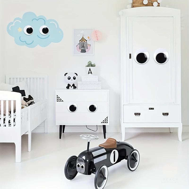 1Pair Self Adhesive Cute Huge Googly Eyes Fridge Wall Sticker Funny Large Black Plastic Eyes Sticker Diy Scrapbook Dolls Eyeball