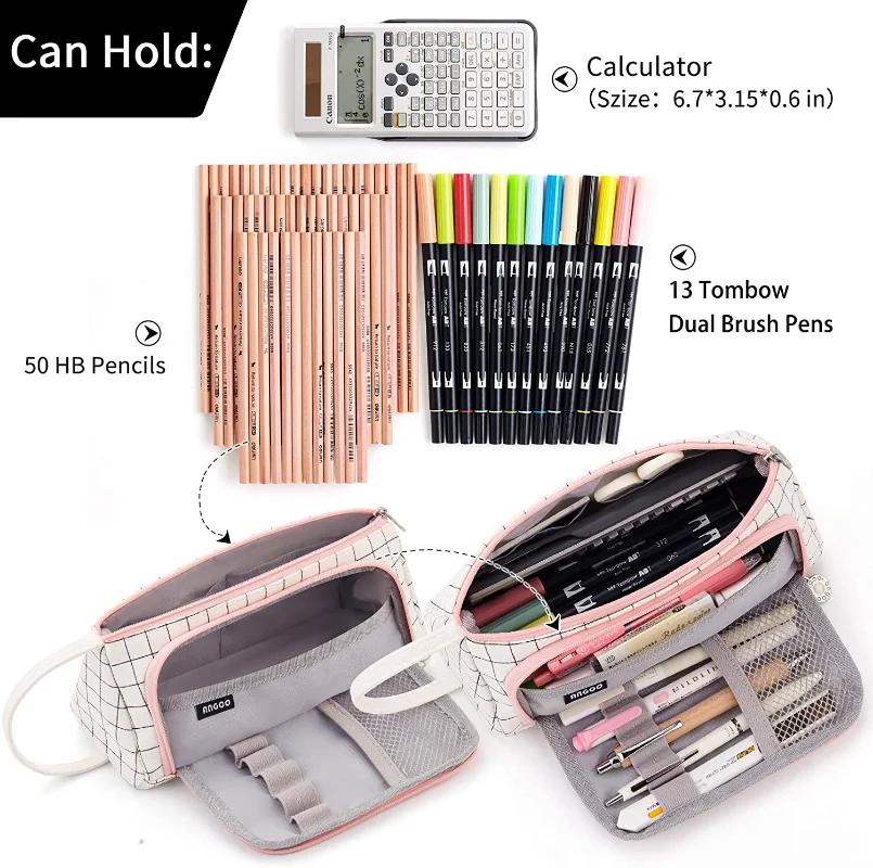 Colored Cute Pencil Case Pencilcase School Pouch Kawaii Large Capacity Pencil Bag Pencils School Pen Box Stationery Papeleria