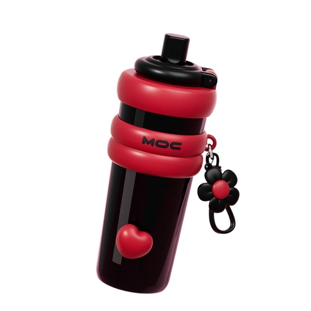 With Flower Pendant Straw  Vacuum Cup 750ml Thermos Water Bottle Portable Insulated Cup  Car