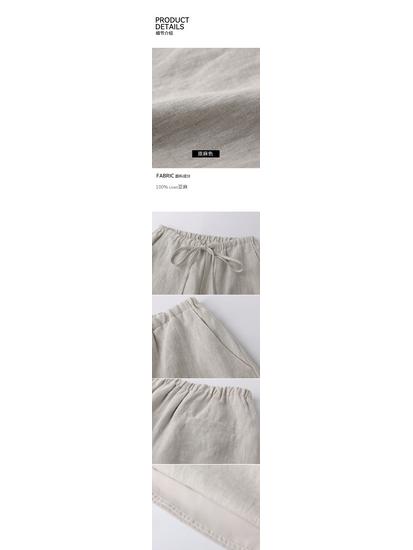 Pantalon d'été décontracté ample à jambes larges en lin pour femme - Style long jusqu'au sol