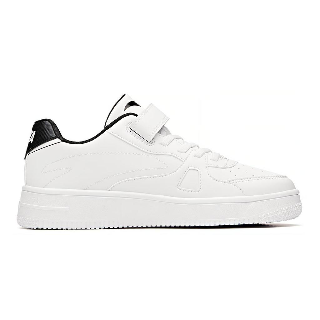 Anta Synthetic Leather Casual Non-Slip Shock Absorbing Wear-Resistant Low-Top Skate Shoes Kids Sneakers White Black A332118000B-2