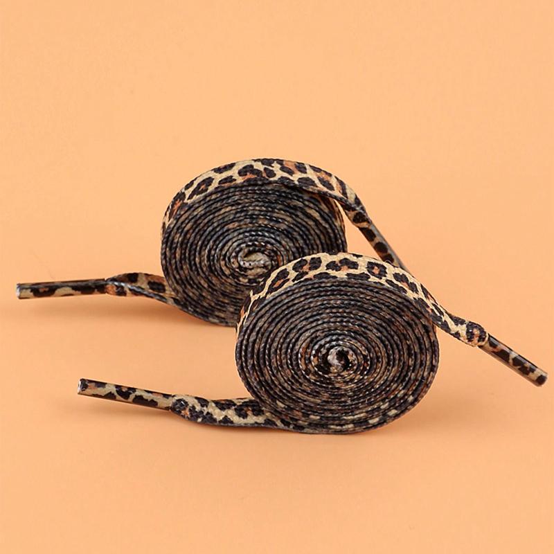 

Бежевые плоские шнурки с леопардовым принтом, подходят для кроссовок, спортивной обуви и парусиновых туфель 80cm