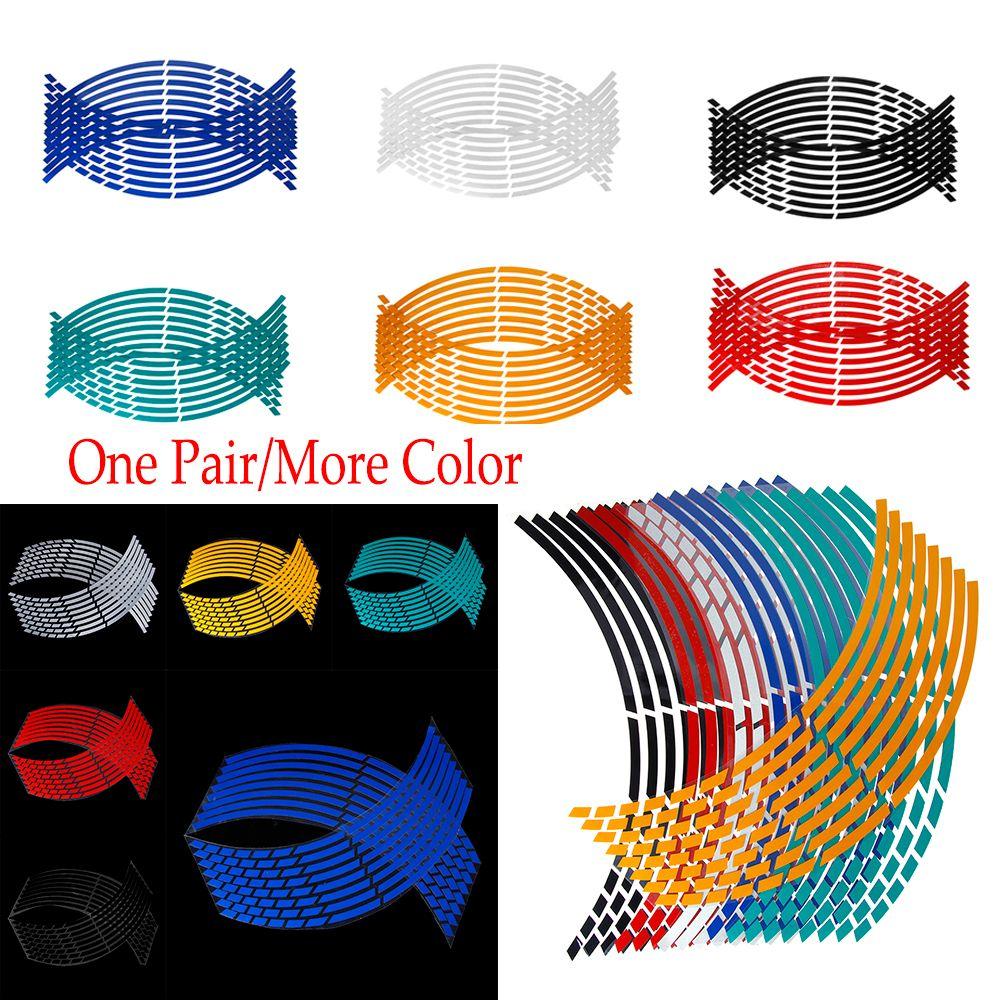 New Personality Wheel Decoration Auto Wheel Sticker Reflective Rim Tape Tire Strips Motorbike Decals