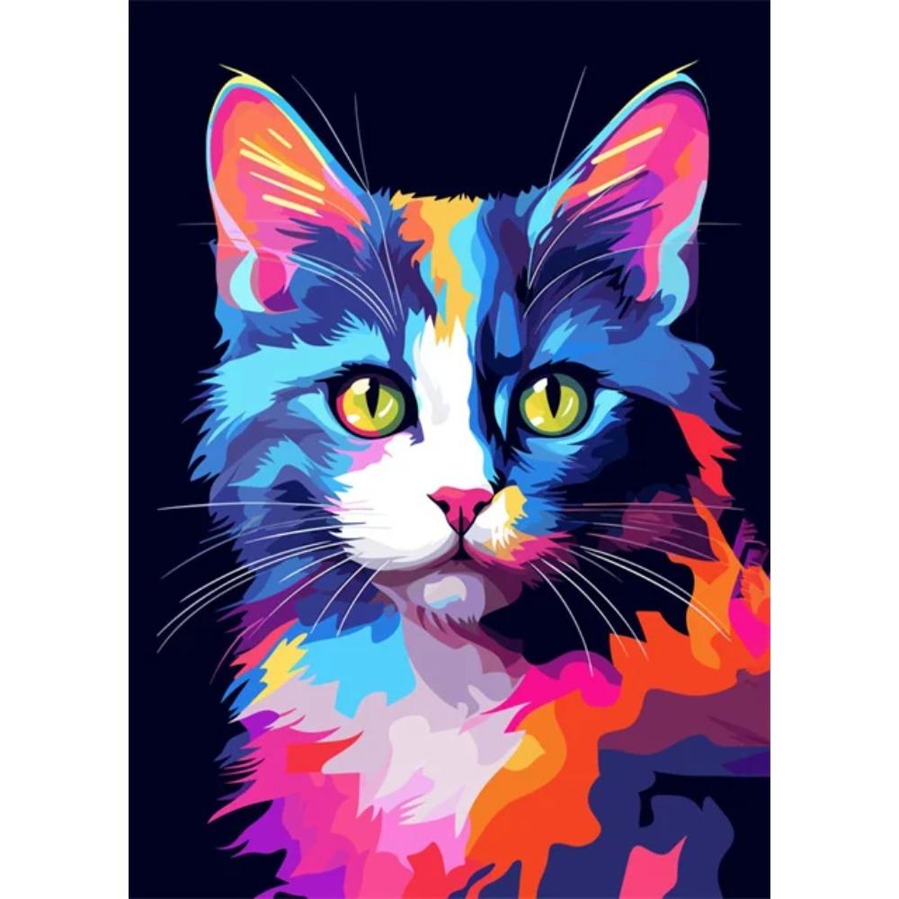 Abstrakt Färgstark Vilda Djur Canvasmålning Bläckfisk Katt Apa Lejon Graffiti Popkonst Målare Väggkonst Väggmålning för Heminredning