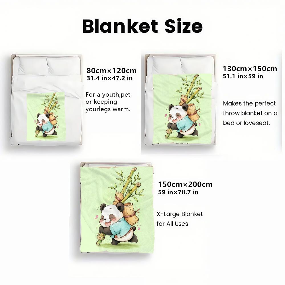 Anime Panda thin Flannel Blanket for Bedrooms,Living Rooms,Sofas Blankets,Lunch Breaks,Picnics,blankets fluffy blanket