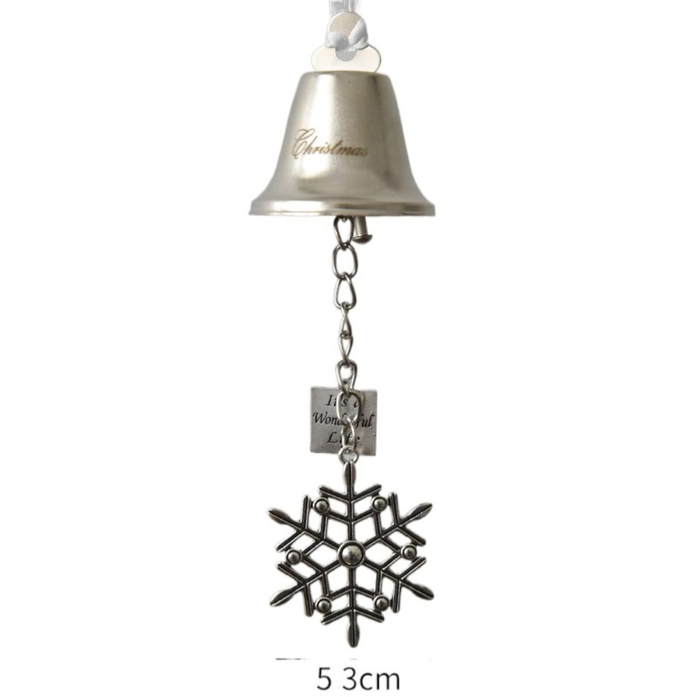 Iron Christmas Bell with Ribbon Window Pendants Door Hanging Decoration  Shopping Mall
