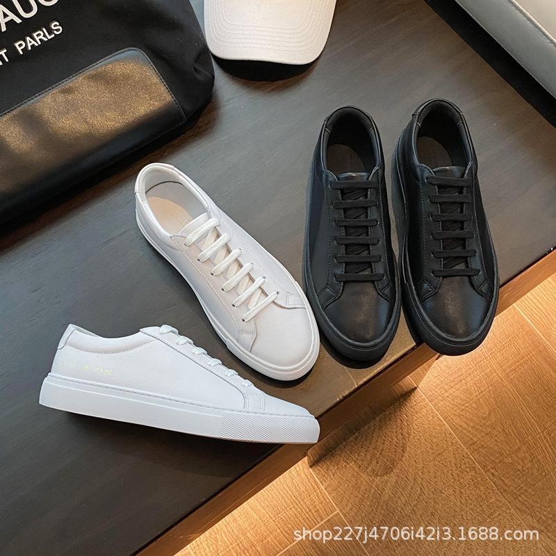 Real soft leather little white shoes children's spring new versatile flat-bottomed lazy one-pedal soft-soled single shoes women