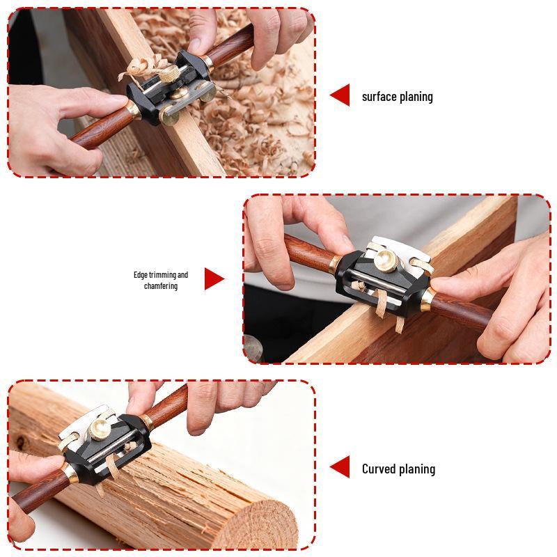 Adjustable Woodworking Bird Plane for Curved and Straight Edges - Mini Shaping Tool with Flat and Round Bottom