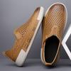 One-pedal hollow men's shoes summer casual British shoes trend versatile breathable men's hole shoes leather sandals