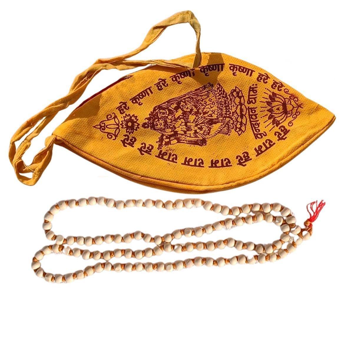 Tulsi Mala Original with Gomukhi Japa Mala Bag | Tulsi Mala 108 Beads Original with Japa Mala Bag