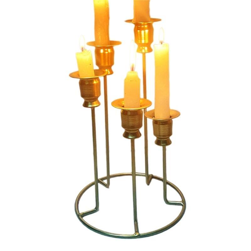 Unique Candlestick 5 Branch Iron Holder for Wedding Decors
