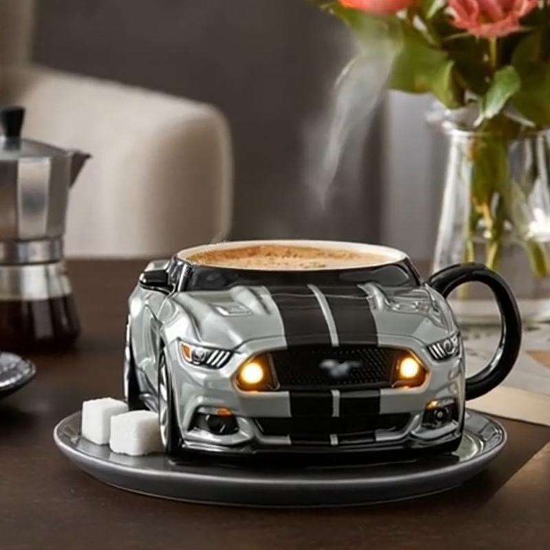 Creative Car Shaped Coffee Mug Stainless Steel Handmade Novelty Water Cup Household Office Coffee Cups Gifts for Car Enthusiasts